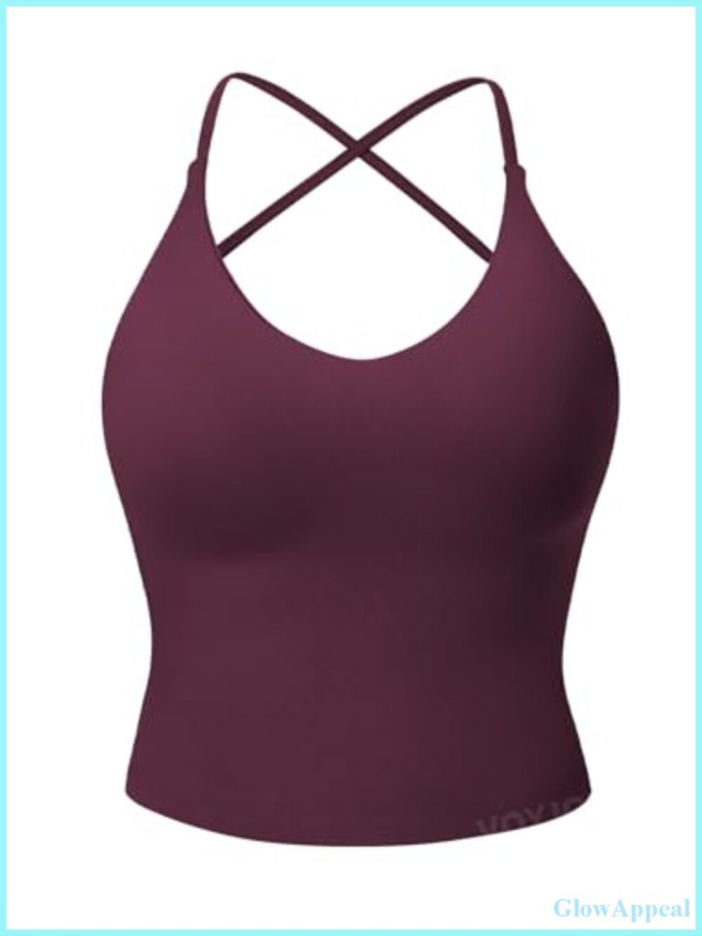Workout Crop Tank Top Backless Built-in Bra Athletic Yoga Gym Top
